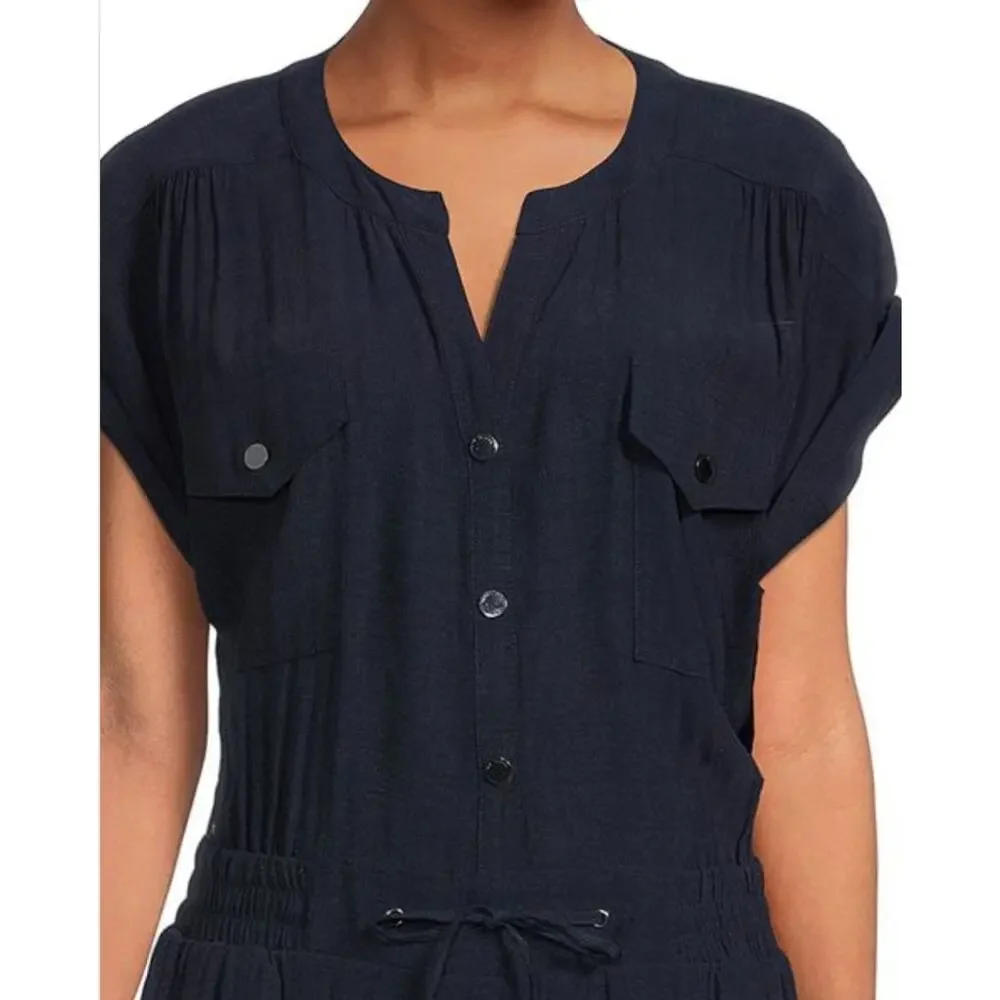 Elie Tahari Women's Belted Ankle Jumpsuit Blue Corporate Core Minimalist Size S - Picture 10 of 16